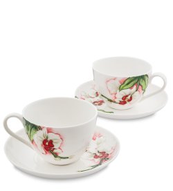 Чайный набор на 2 персоны из фарфора Королевская орхидея