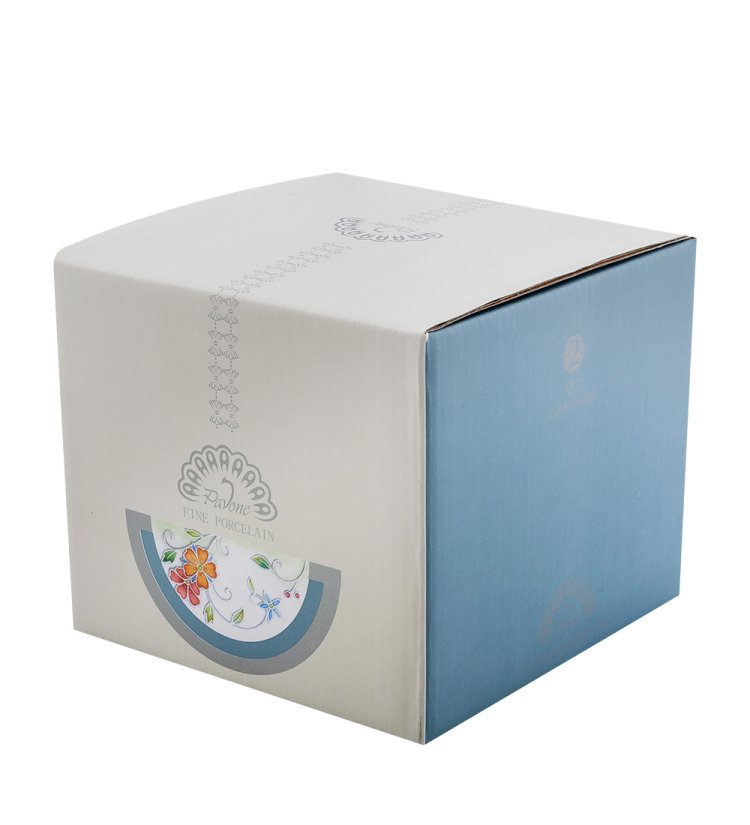 Чайный набор на 2 персоны из фарфора Королевская орхидея, ручная роспись Pavone JS-37, фотография коробки