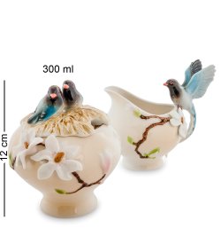 Набор сахарница и молочник из фарфора Магнолия