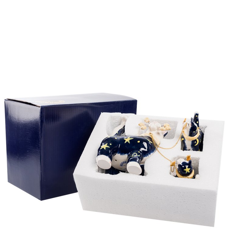 Фигурка котов из керамики Звездная семейка Pavone CMS-31/32, фотография в упаковке