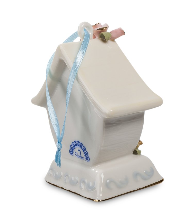 Музыкальная статуэтка из керамики Домик с птичками Pavone CMS-15/16, фотография сбоку