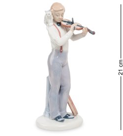 Статуэтка из фарфора Скрипач с котиком