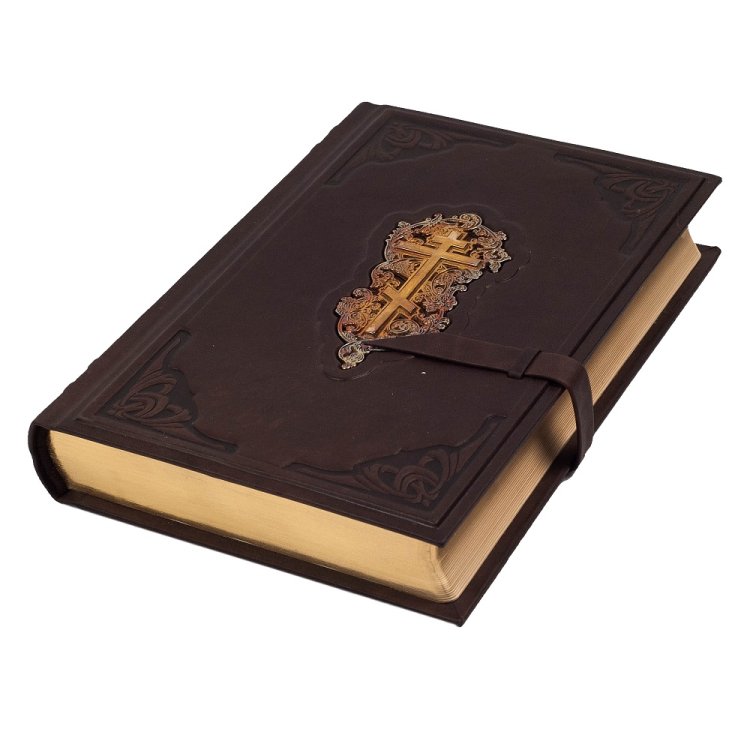 Библия с золотым крестом