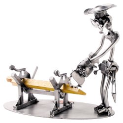 Столяр с циркулярной пилой - Фигурка из металла