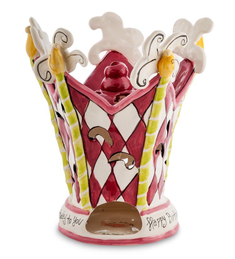 Подсвечник в виде Короны (2 вида расцветки) Blue Sky BS- 16, красный, фотография с обратной стророны