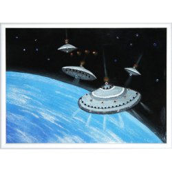 Картина НЛО c кристаллами Swarovski