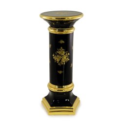 Черная Колонна с золотым декором коллекция Fiori Gold
