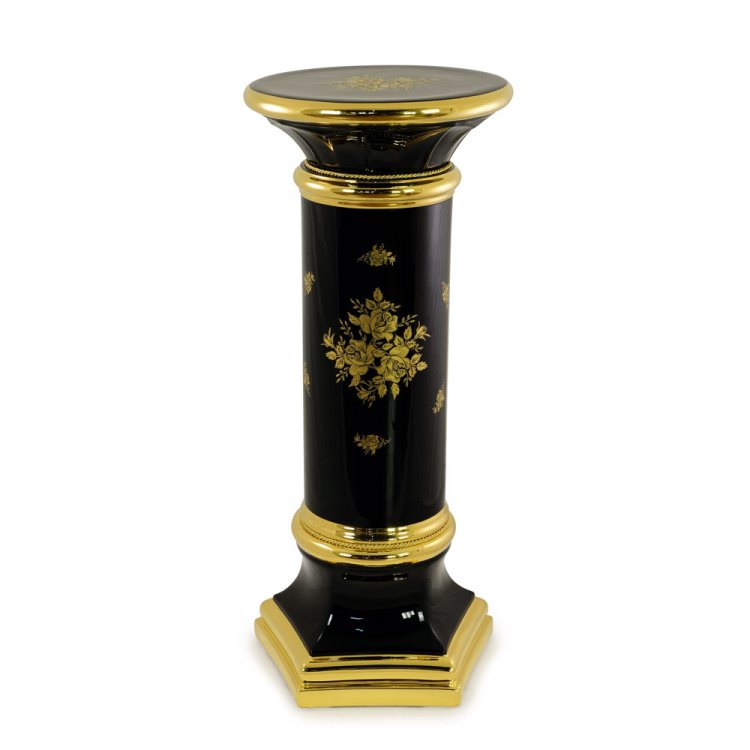 Черная Колонна с золотым декором коллекция Fiori Gold Migliore De Luxe 27516