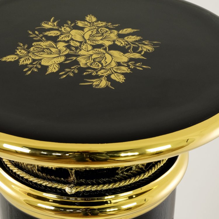Черная Колонна с золотым декором коллекция Fiori Gold Migliore De Luxe 27516, фотография крупным планом