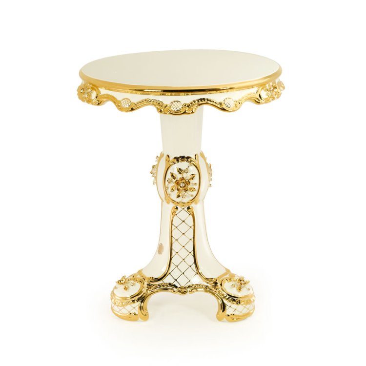 Белый стол из керамики с золотым декором коллекция Emozioni Migliore De Luxe 26550