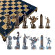 Шахматы на синей доске Троянская война Manopoulos MP-S-4-B-36-BLU, все фигуры