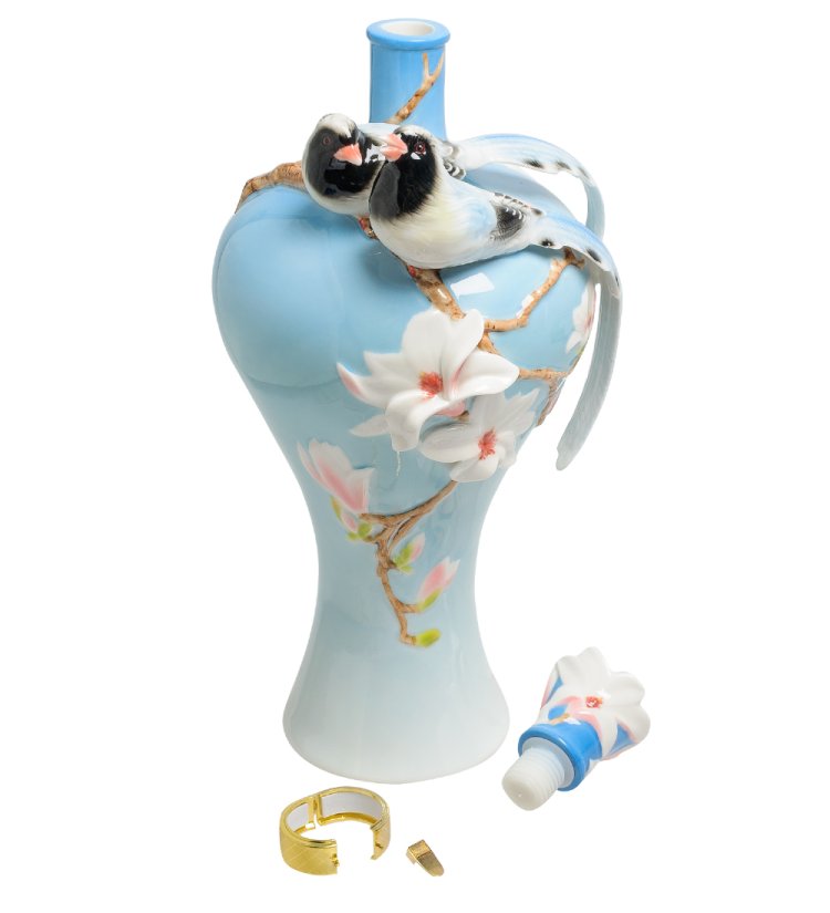 Графин из фарфора Голубые сороки Pavone FM-90/ 3, разборный вид