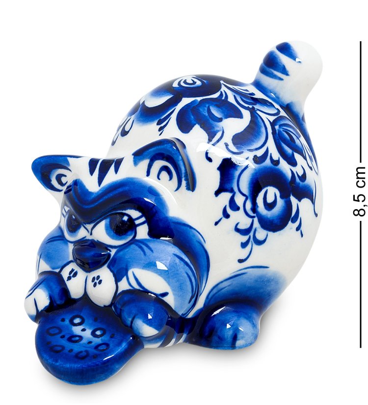 Фигурка Кот-Злюка Голубая гжель ГЛ-170