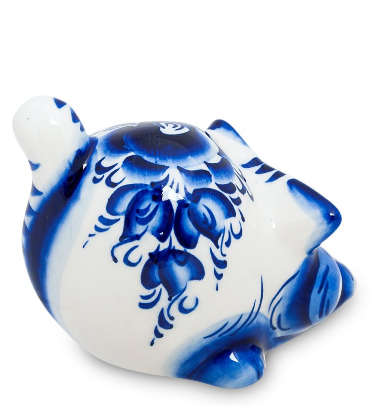 Фигурка Кот-Злюка Голубая гжель ГЛ-170, фотография со спины