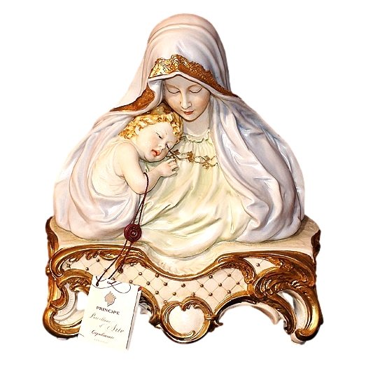 Фарфоровая статуэтка Бюст Мадонна с ребенком