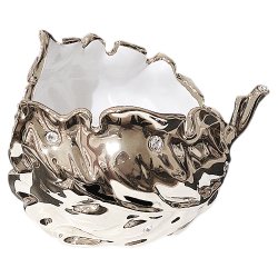 Ваза для фруктов Лист, Платиновая
