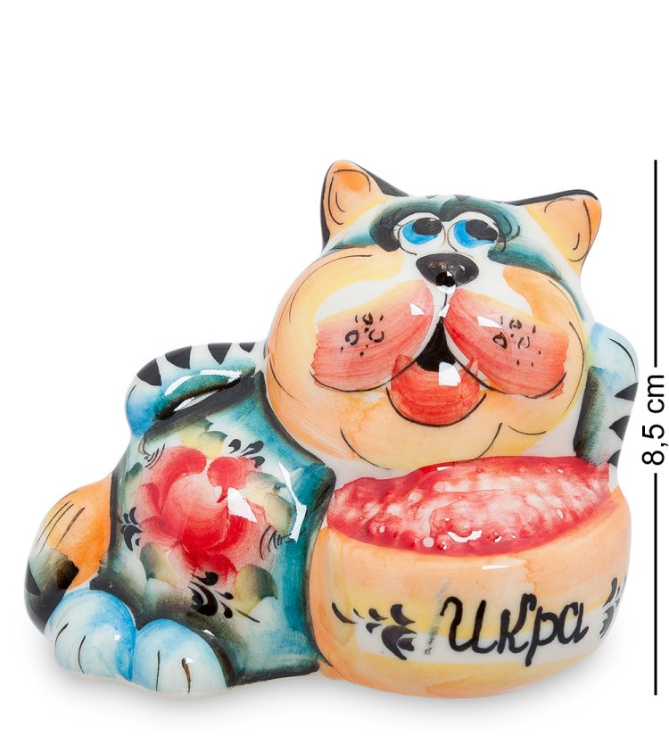Фигурка Кот Икра Цветная гжель ГЛ-172