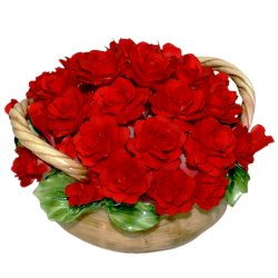 Цветы из фарфора красные Розы