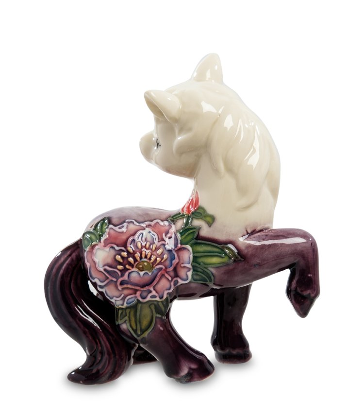 Статуэтка из фарфора Лошадка с поднятым копытом Георгин Pavone JP-61/ 15, фотография со спины