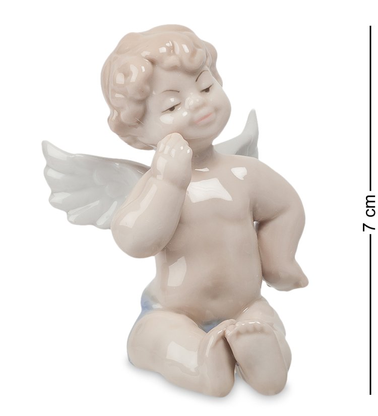 Статуэтка из фарфора Маленький Амурчик Задумчивый Pavone JP-09/ 15