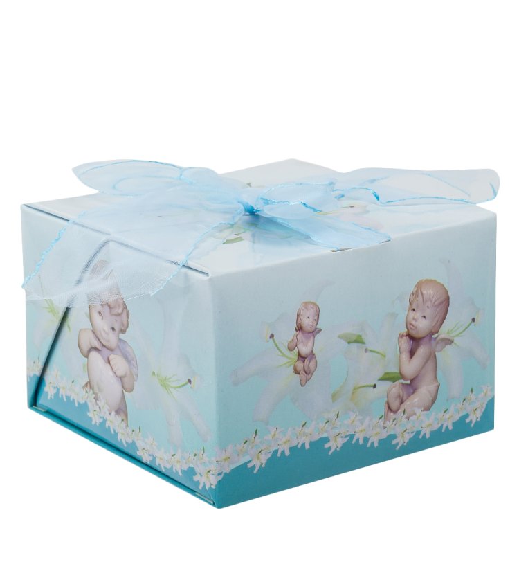 Статуэтка из фарфора Маленький Амурчик Задумчивый Pavone JP-09/ 15, фотография коробочки