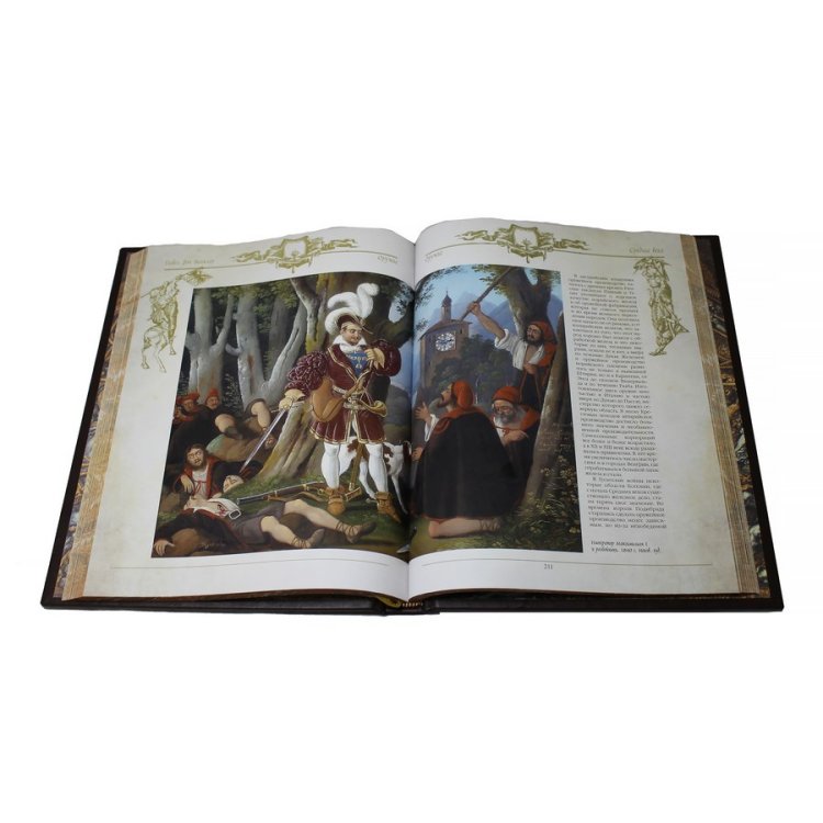 Книга в кожаном переплете Оружие с древних времен до XIX века в коробке - Фон Винклер П. П. BG4922K, фотография разворота