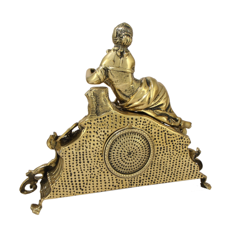 Бронзовые каминные часы с канделяюрами Маленькая Леди Bello De Bronze BP-27078-14073-D, фотография с обратной стороны
