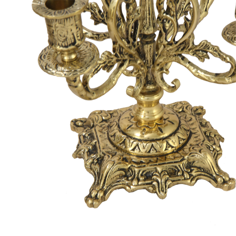 Бронзовые каминные часы с канделяюрами Маленькая Леди Bello De Bronze BP-27078-14073-D, фотография ножки канделябра