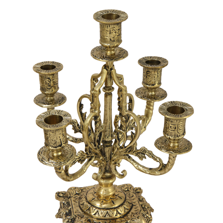 Бронзовые каминные часы с канделяюрами Маленькая Леди Bello De Bronze BP-27078-14073-D, фотография канделябра