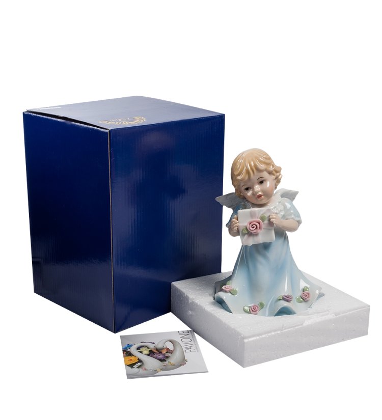Музыкальная Статуэтка из фарфора Ангелочек с конвертом Pavone CMS-11/27, фотография коробочки