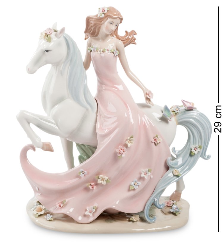 Статуэтка из фарфора Девушка с лошадью Pavone CMS-15/53