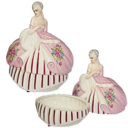 Статуэтка из фарфора Дама в розовом платье (шкатулка)