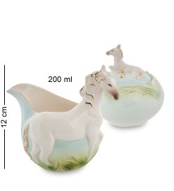 Набор сахарница и молочник из фарфора Лошадь