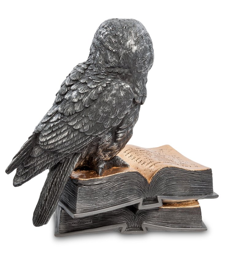 Статуэтка Мудрая Сова на книгах Veronese WS-86, оборотная сторона