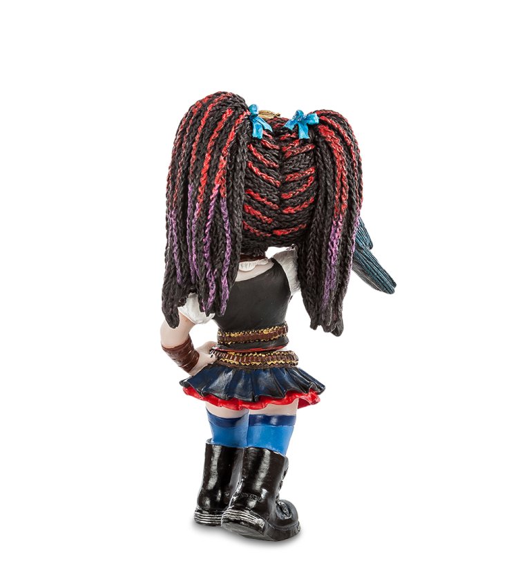 Статуэтка в стиле Фэнтези Девочка с вороном Veronese WS-399, оборотная сторона