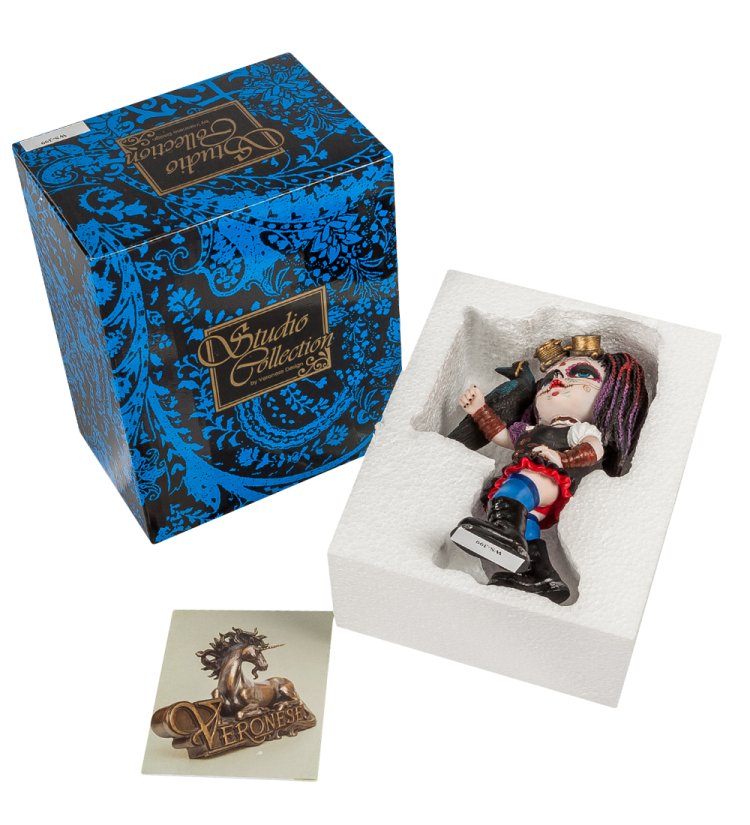 Статуэтка в стиле Фэнтези Девочка с вороном Veronese WS-399, упаковочный вид