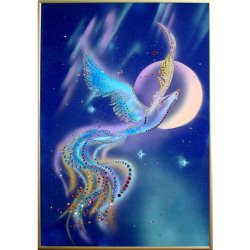 Картина Птица счастья c кристаллами Swarovski