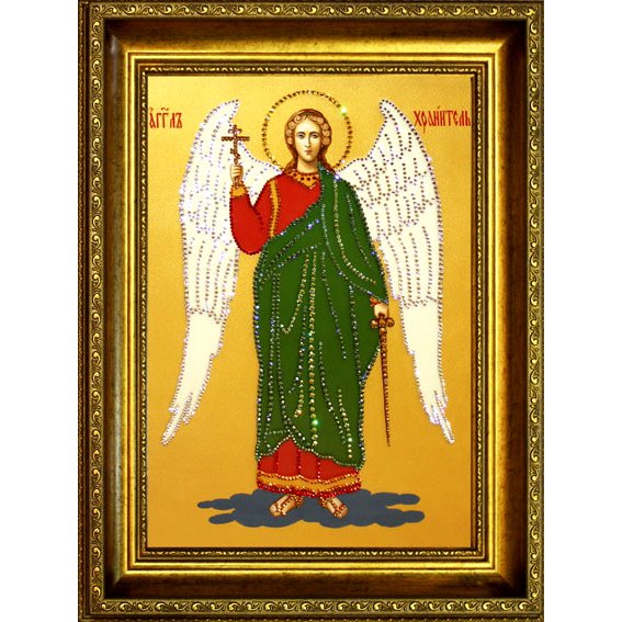 Икона с кристаллами Swarovski - Ангел-хранитель