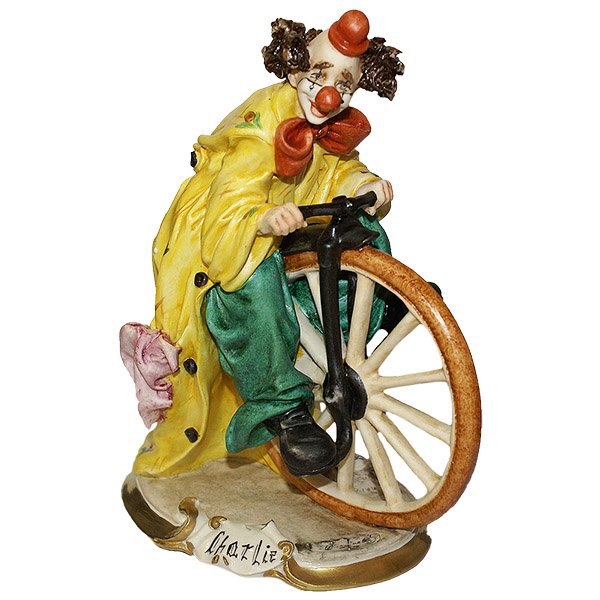 Статуэтка из фарфора Клоун на велосипедном колесе Venere Porcellane D Arte V/229 T