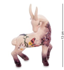 Статуэтка из фарфора Грациозная Коза с сиренью и бабочками