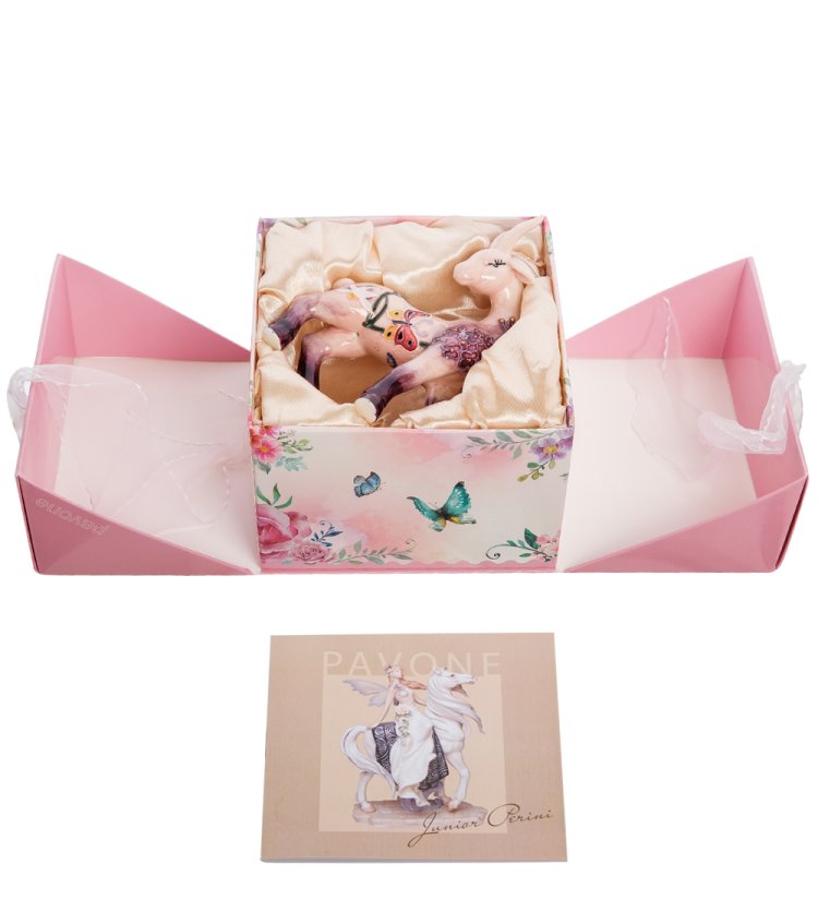 Статуэтка из фарфора Грациозная Коза с сиренью и бабочками Pavone JP-71/35, упаковочный вид