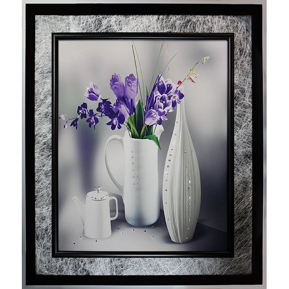 Картина Натюрморт Колокольчики c кристаллами Swarovski