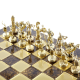 Шахматы на коричневой доске Троянская война Manopoulos MP-S-4-C-36-BRO, золотые фигуры на доске