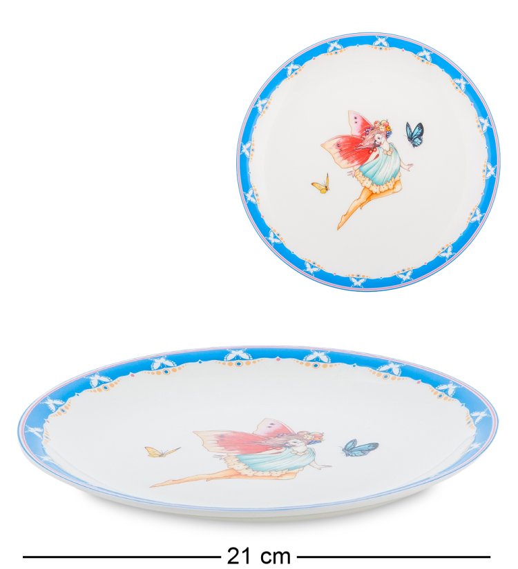 Детский набор посуды на 1 персону из фарфора Красивый Эльф Pavone JK-165, тарелка