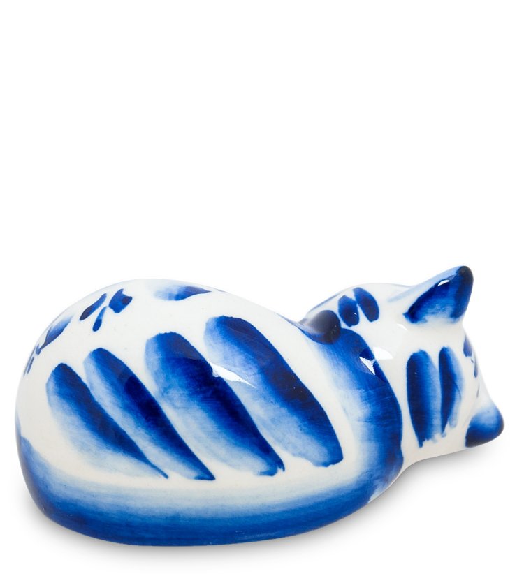 Фигурка Кот-Соня Голубая гжель ГЛ-197, фотография со спины