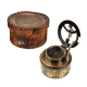 Компас с солнечными часами Drum Sundial Compass, компас в разборном виде и футляр