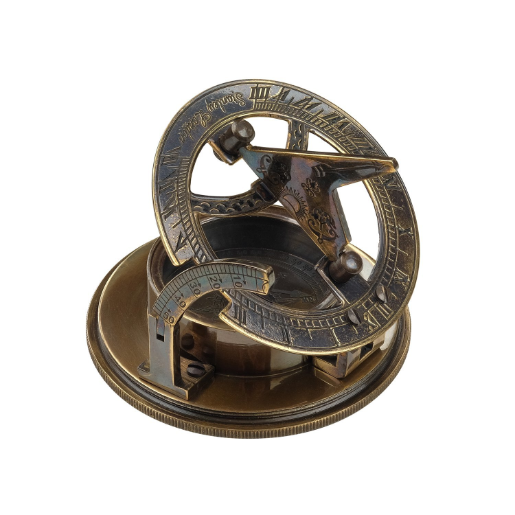 Компас с солнечными часами Drum Sundial Compass, вид солнечных часов