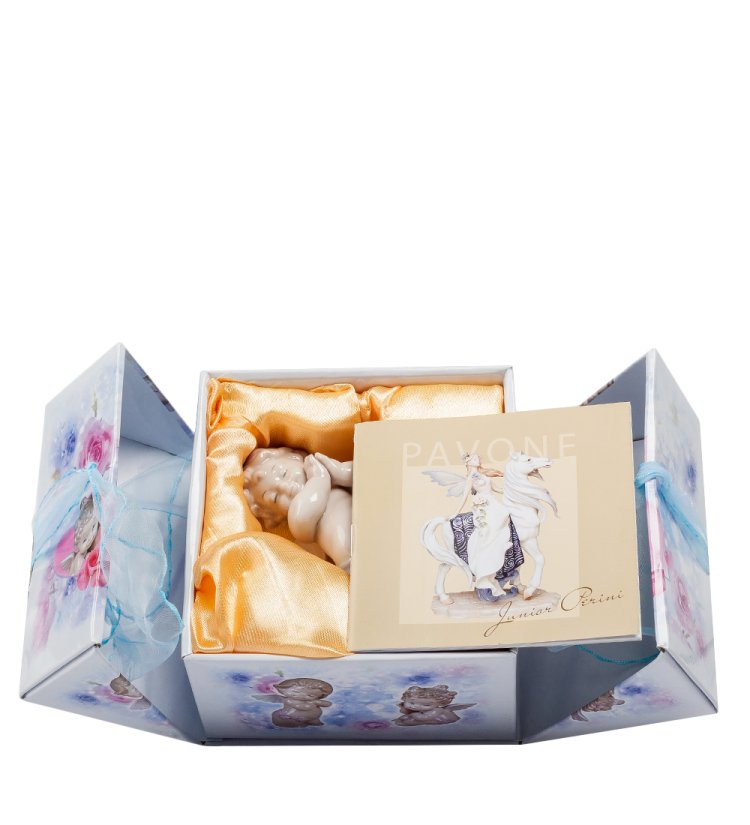 Статуэтка из фарфора Маленький Амурчик Молиться Pavone JP-09/ 16, фотография в коробочке