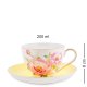 Чайный набор на 2 персоны из фарфора Пионы Pavone JK- 79, фотография чашки с блюдцем