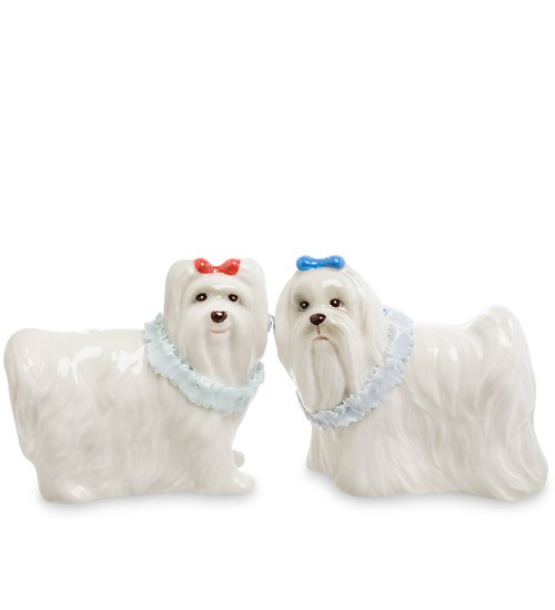 Набор соль-перец Пара белых собак Pavone CMS-14/24, вид профиль